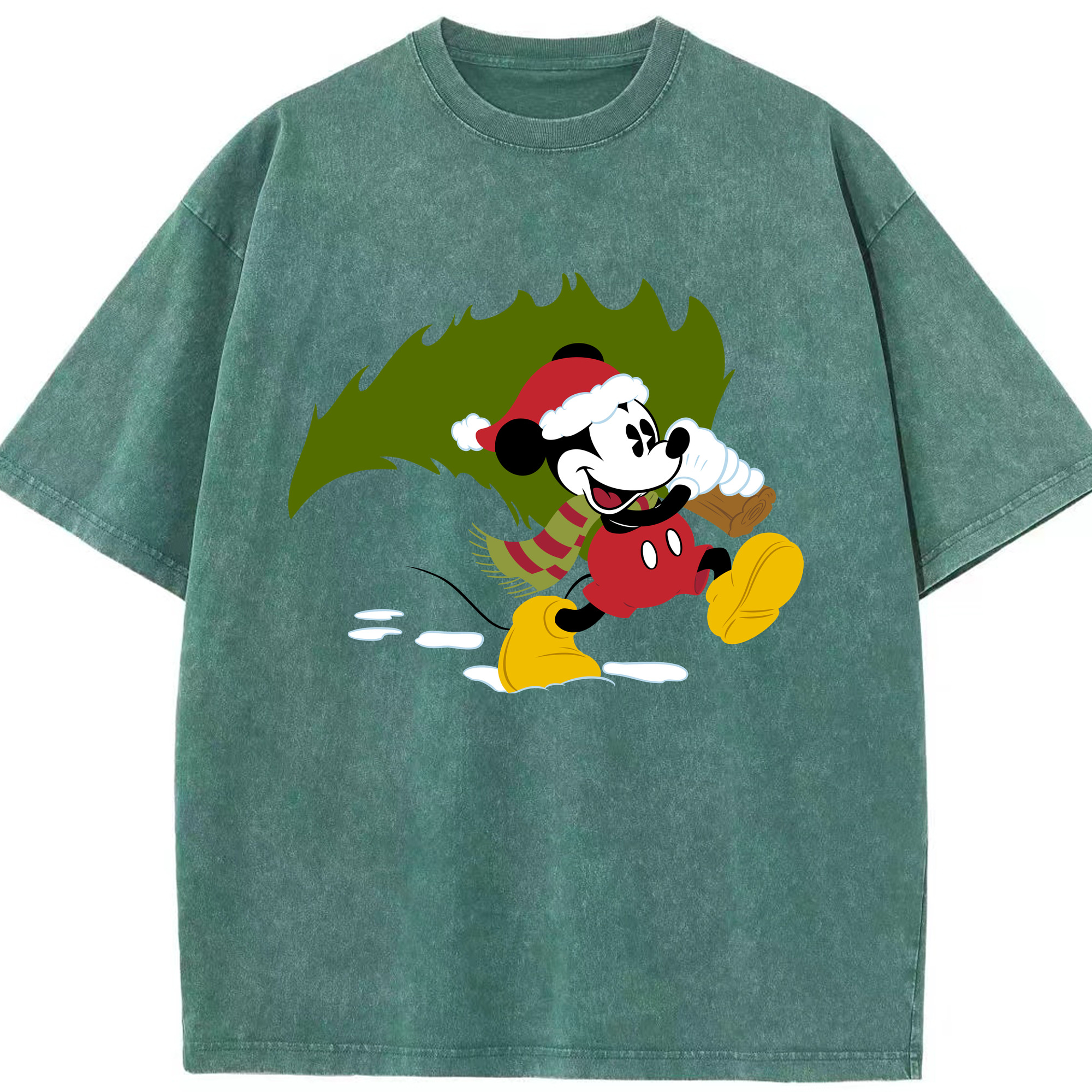 （画像用） ミッキーマウス Mickey Mouse 綿100% ヴィンテージ風 半袖Tシャツ（フロントプリント）